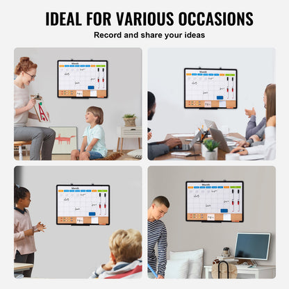 24"x 18" Monthly Calendar Whiteboard & Cork Board Combo with Aluminum Frame – 2-in-1 Magnetic Dry Erase Bulletin Board for Wall Mount – Ideal for School, Home, Office - Image 6