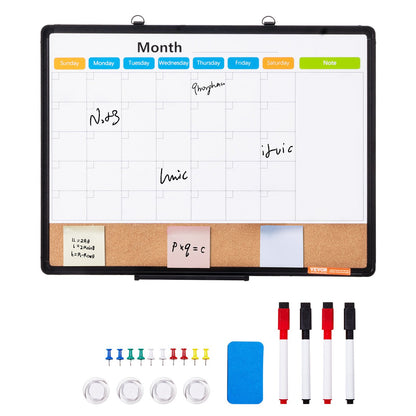 24"x 18" Monthly Calendar Whiteboard & Cork Board Combo with Aluminum Frame – 2-in-1 Magnetic Dry Erase Bulletin Board for Wall Mount – Ideal for School, Home, Office - Image 9