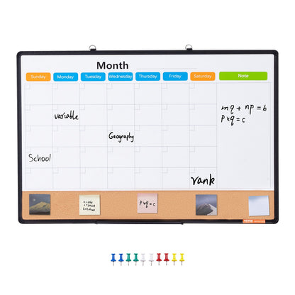 36"x 24" Monthly Calendar Whiteboard & Cork Board Combo with Aluminum Frame – 2-in-1 Magnetic Dry Erase Bulletin Board for Wall Mount – Ideal for School, Home, Office - Image 9