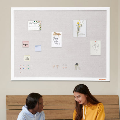 48"x36" White Cork Board with Linen Surface – Stylish Wall-Mounted Bulletin Board for Home, School, Office – Elegant & Functional Noticeboard - Image 8