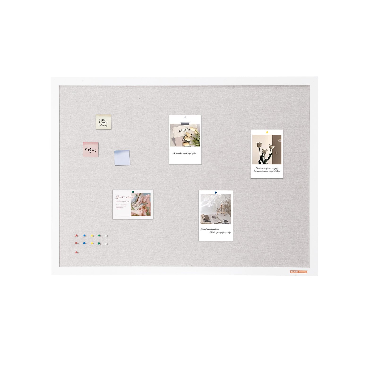 48"x36" White Cork Board with Linen Surface – Stylish Wall-Mounted Bulletin Board for Home, School, Office – Elegant & Functional Noticeboard - Image 9
