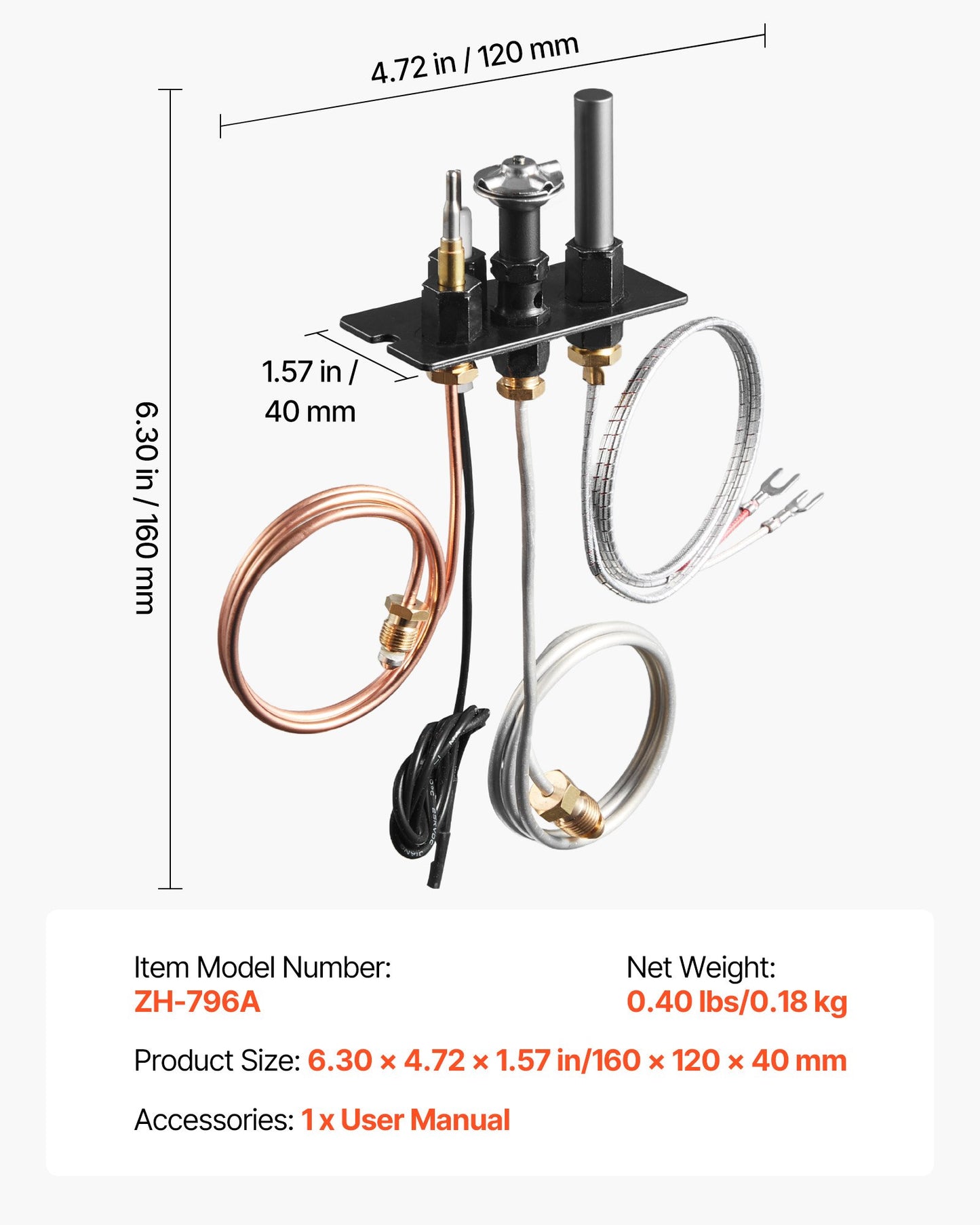 Gas Pilot Assembly, OE 69L17, 69L1701, 904405, J4117, 108084-02 Fireplace Gas Pilot Assembly Kit, Natural Gas Ignition Replacement, Compatible with Lennox, Superior, Astria Models, Black - Image 7