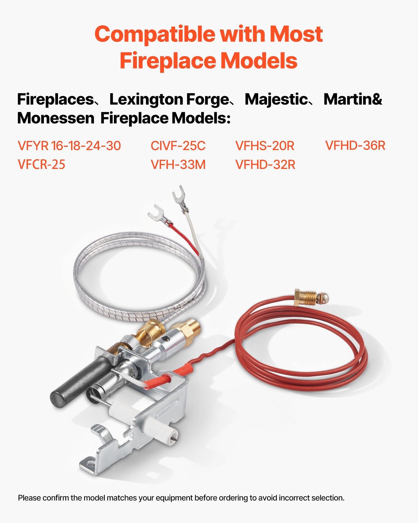 Gas Pilot Assembly, OE 14D0477, LPG8404, SRV14D0477 Fireplace Gas Pilot Assembly Kit, LPG Ignition Replacement, Compatible with Lexington Forge, Majestic, Martin, Monessen Models - Image 5