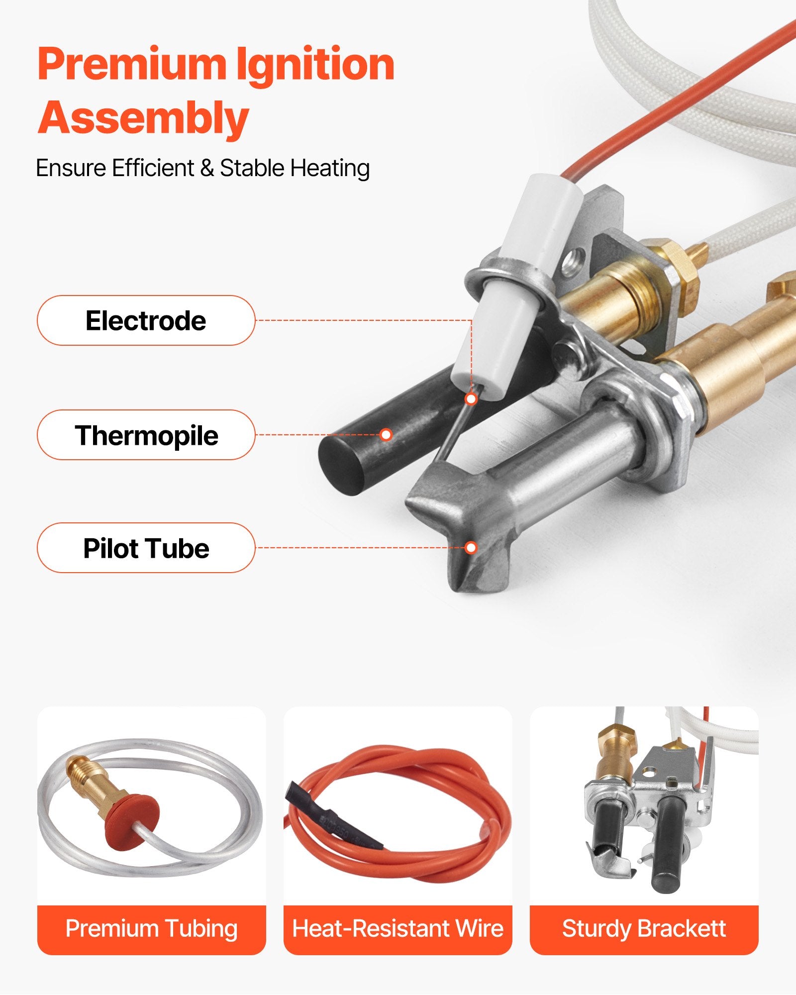 Gas Pilot Assembly, OE 446-512A, HSRV 446-512A, SRV 446-512A Fireplace Gas Pilot Assembly Kit, Natural Gas Ignition Replacement, Compatible with Heat & Glo, Heatilator, Lennox, Regency Models - Image 2