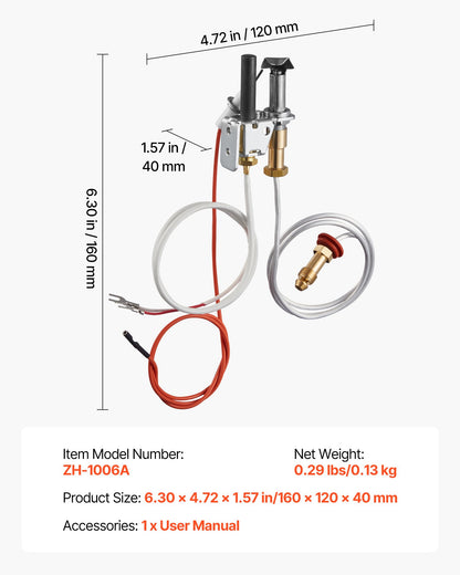 Gas Pilot Assembly, OE 446-512A, HSRV 446-512A, SRV 446-512A Fireplace Gas Pilot Assembly Kit, Natural Gas Ignition Replacement, Compatible with Heat & Glo, Heatilator, Lennox, Regency Models - Image 7