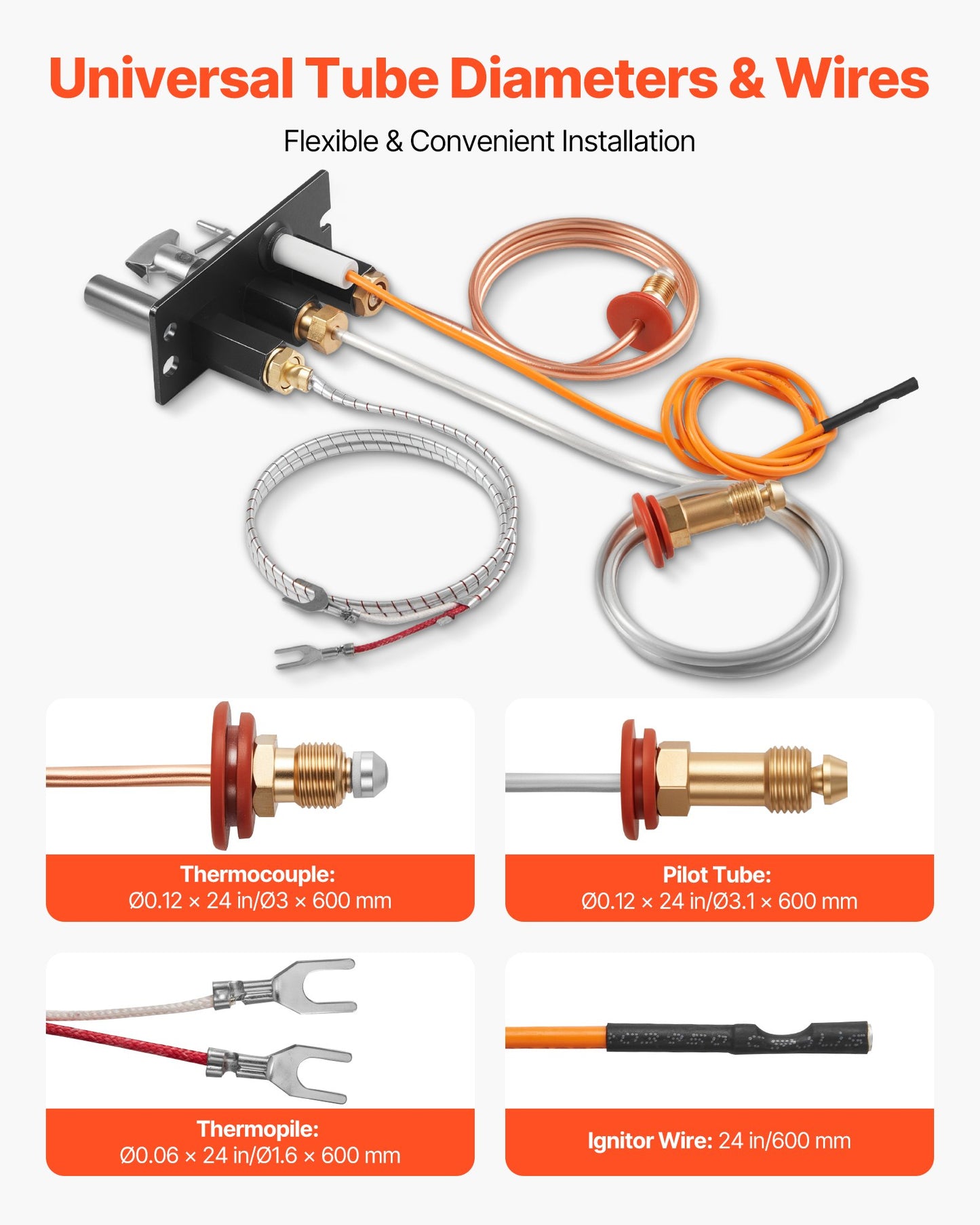 Gas Pilot Assembly, OE 485-510A,4021-736,2103-010 Fireplace Gas Pilot Assembly Kit, Natural Gas Ignition Replacement, Compatible with Quadra-Fire, Heat & Glo, Heatilator Models,Black - Image 6