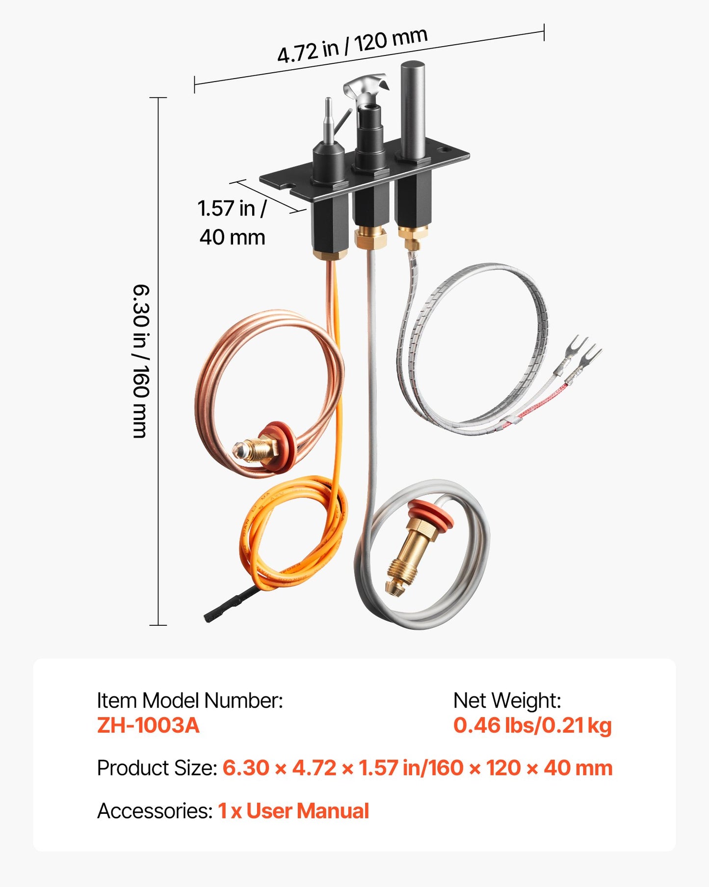 Gas Pilot Assembly, OE 485-510A,4021-736,2103-010 Fireplace Gas Pilot Assembly Kit, Natural Gas Ignition Replacement, Compatible with Quadra-Fire, Heat & Glo, Heatilator Models,Black - Image 7