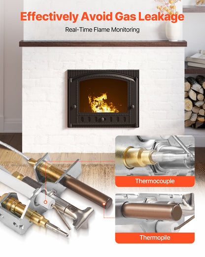 Gas Pilot Assembly, OE 4021-732, 25660 Fireplace Gas Pilot Assembly, Natural Gas Ignition Replacement with Pilot Tube, Thermocouple, Thermopile, Wires, Compatible with Heatilator Models - Image 3