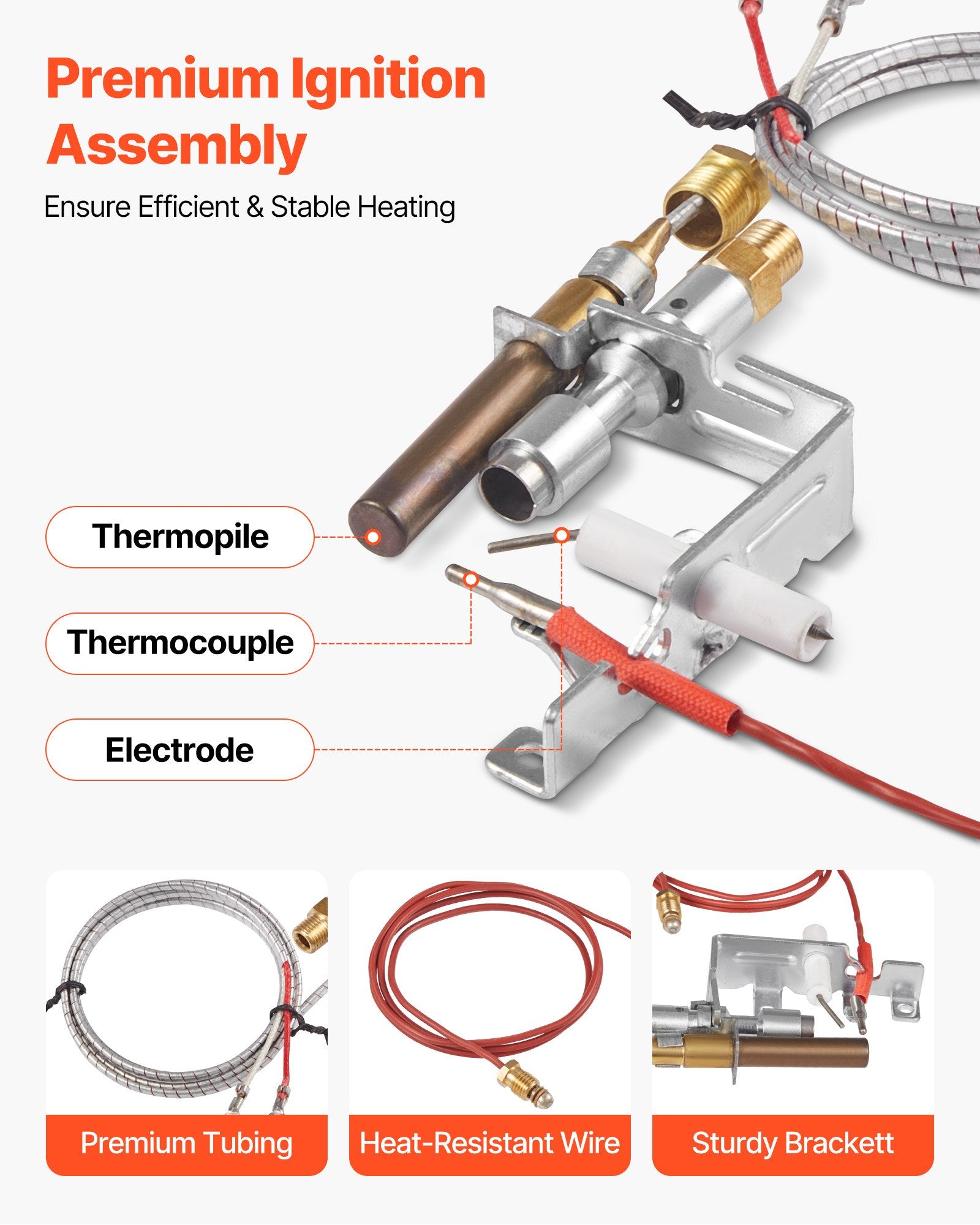 Gas Pilot Assembly, OE 103779-01, PP231, NG8218 Fireplace Natural Gas Ignition Replacement, Compatible with CIVF-25, CIVF-25CF, VFH-33M, VFH-33R, VFH-33T, VFHS-20R, VFSR-16, VFSR-18 Models - Image 2
