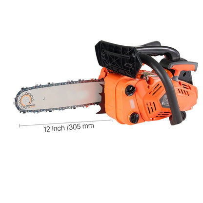25 cc Gas Chainsaw, 305 mm Gas Powered Chainsaw, 0.75 kW Power Chain Saw with Non-Slip Handle, Gas-Powered Chainsaws with Dual Fuel Tanks, For Wood Cutting, Tree Trimming, and Land Clearing - Image 8