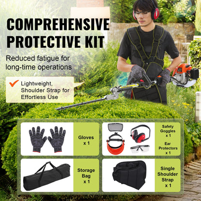 15.7-inch 26CC 2 Cycle Gas Hedge Trimmer, Gas Powered Pole Hedge Trimmer with Dual Sided Dual Action Blade, Adjustable Trimmer Head, Suitable for Trimming Shrubs, Bushes - Image 5
