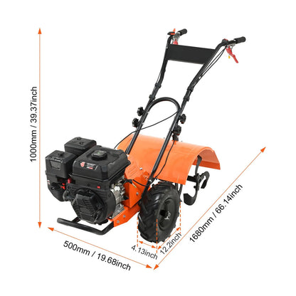 Tiller Cultivator Gas Powered, 212CC 4-Stroke Garden Cultivator, Tiller with 4 Steel Adjustable Rear Tines for Lawn, Garden and Field Soil Cultivation - Image 8