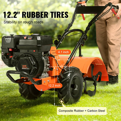 Tiller Cultivator Gas Powered, 212CC 4-Stroke Garden Cultivator, Tiller with 4 Steel Adjustable Rear Tines for Lawn, Garden and Field Soil Cultivation - Image 5