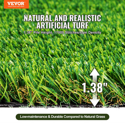 Artifical Grass, 6 x 10 ft Rug Green Turf, 1.38"Fake Door Mat Outdoor Patio Lawn Decoration, Easy to Clean with Drainage Holes, Perfect For Multi-Purpose Home Indoor Entryway Scraper Dog Mats - Image 2