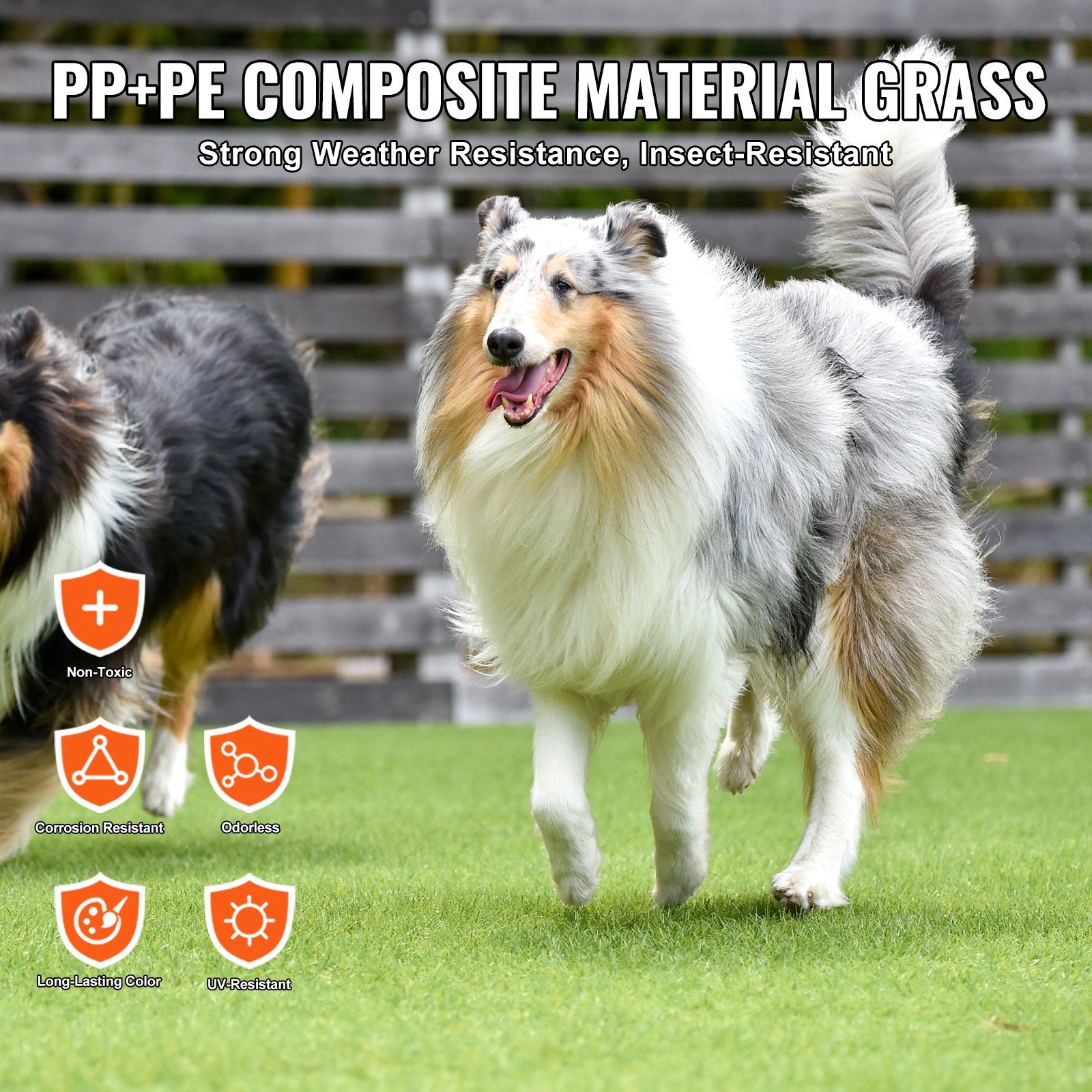 Artifical Grass, 6 x 10 ft Rug Green Turf, 1.38"Fake Door Mat Outdoor Patio Lawn Decoration, Easy to Clean with Drainage Holes, Perfect For Multi-Purpose Home Indoor Entryway Scraper Dog Mats - Image 3