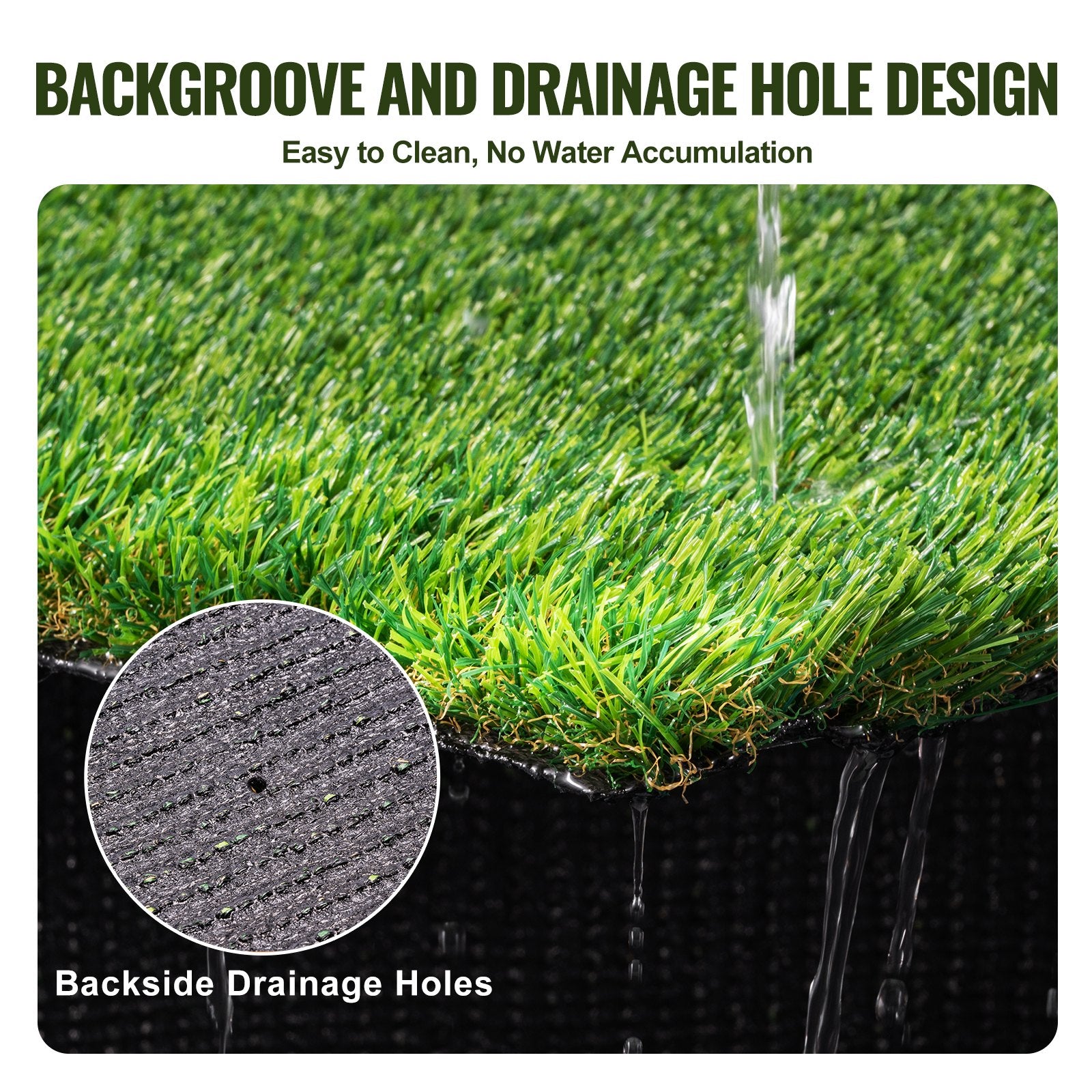 Artifical Grass, 6 x 10 ft Rug Green Turf, 1.38"Fake Door Mat Outdoor Patio Lawn Decoration, Easy to Clean with Drainage Holes, Perfect For Multi-Purpose Home Indoor Entryway Scraper Dog Mats - Image 5
