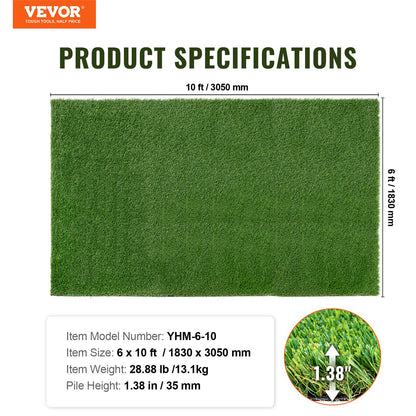 Artifical Grass, 6 x 10 ft Rug Green Turf, 1.38"Fake Door Mat Outdoor Patio Lawn Decoration, Easy to Clean with Drainage Holes, Perfect For Multi-Purpose Home Indoor Entryway Scraper Dog Mats - Image 7