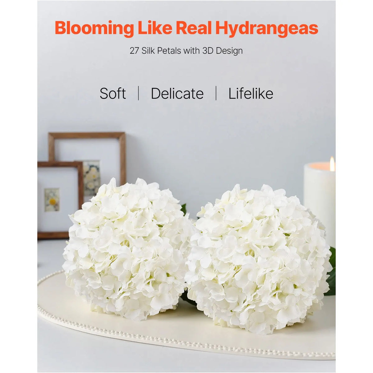 Artificial Flowers, 105 pcs Real Looking White Silk Fake Hydrangea Bulk, White Faux Bridal Shower with Stems for DIY Wedding Bouquets, Home Centerpieces Arrangements, Party Tables Decorations - Image 2
