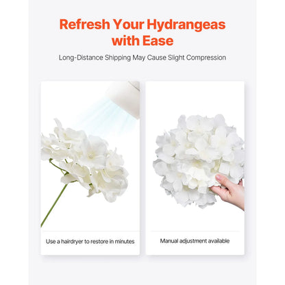 Artificial Flowers, 105 pcs Real Looking White Silk Fake Hydrangea Bulk, White Faux Bridal Shower with Stems for DIY Wedding Bouquets, Home Centerpieces Arrangements, Party Tables Decorations - Image 5