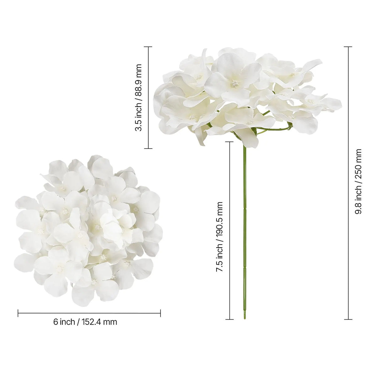 Artificial Flowers, 105 pcs Real Looking White Silk Fake Hydrangea Bulk, White Faux Bridal Shower with Stems for DIY Wedding Bouquets, Home Centerpieces Arrangements, Party Tables Decorations - Image 8