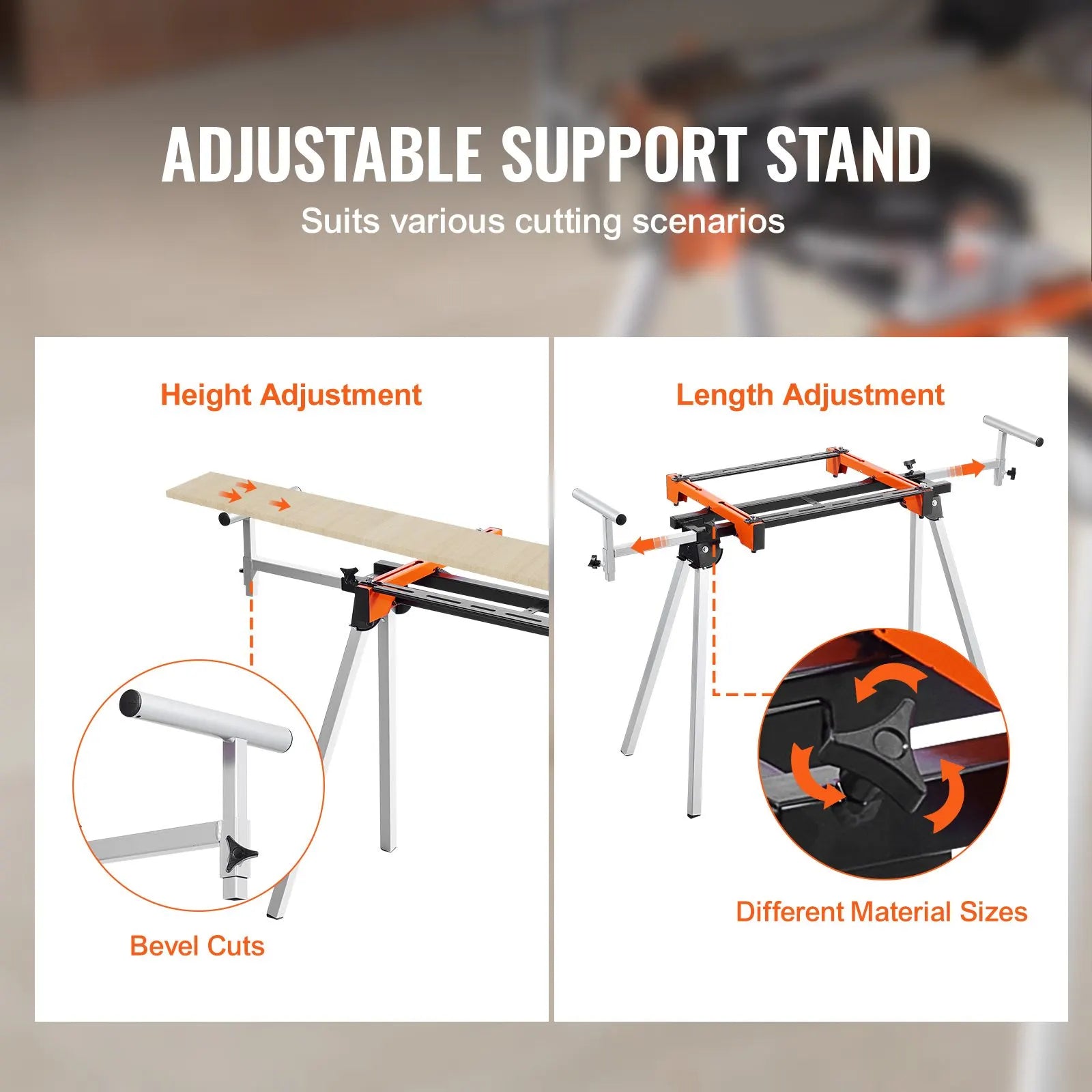 Miter Saw Stand 300lbs Load Capacity Steel Collapsible Stand for Miter Saw - Image 4