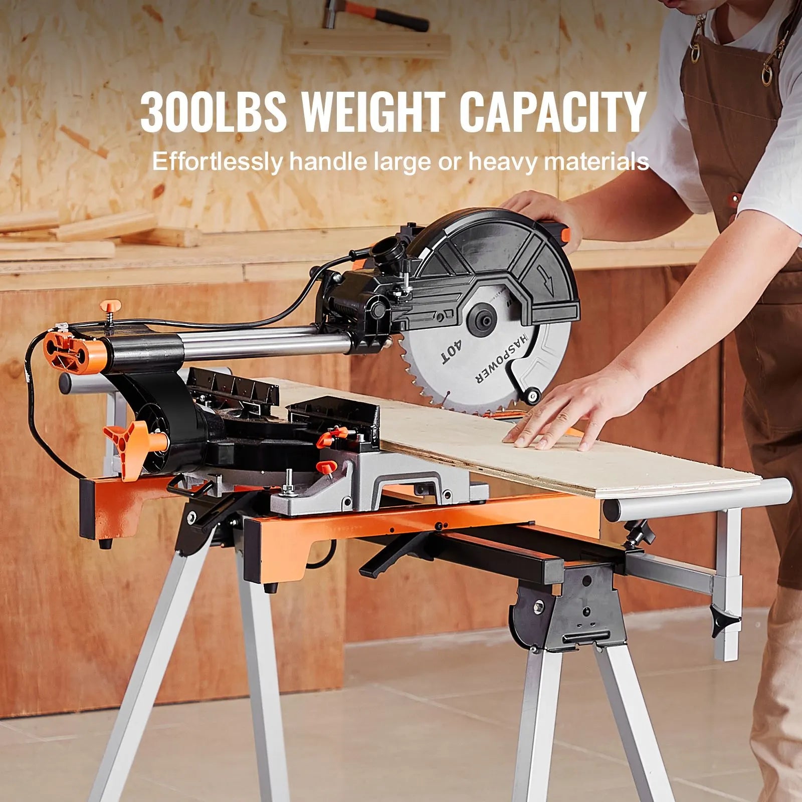 Miter Saw Stand 300lbs Load Capacity Steel Collapsible Stand for Miter Saw - Image 6