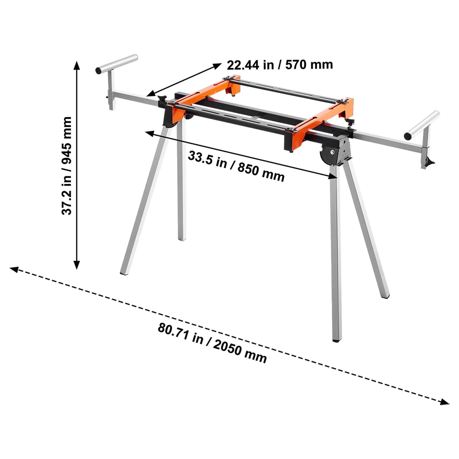 Miter Saw Stand 300lbs Load Capacity Steel Collapsible Stand for Miter Saw - Image 8