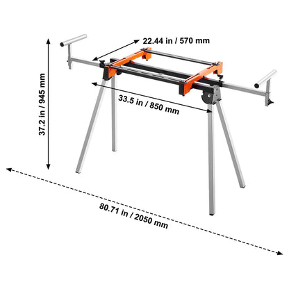 Miter Saw Stand 300lbs Load Capacity Steel Collapsible Stand for Miter Saw - Image 8