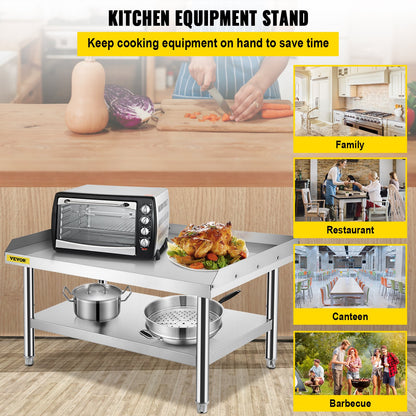 Stainless Steel Equipment Grill Stand, 152x76x61 cm Stainless Table, Grill Stand Table with Adjustable Storage Undershelf, Equipment Stand Grill Table for Hotel, Home, Restaurant Kitchen - Image 2