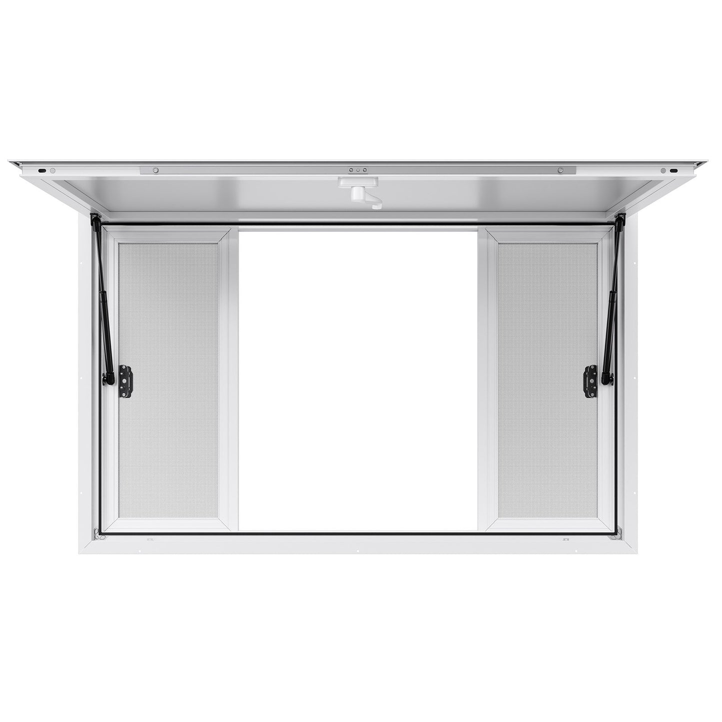 Concession Window 1346x838 mm, Aluminum Alloy Service Window for Food Truck, Up to 85 Degrees Stand Serving Window with 4 Sliding Windows, Awning Door, and Drag Hook, for Concession Trailers - Image 9