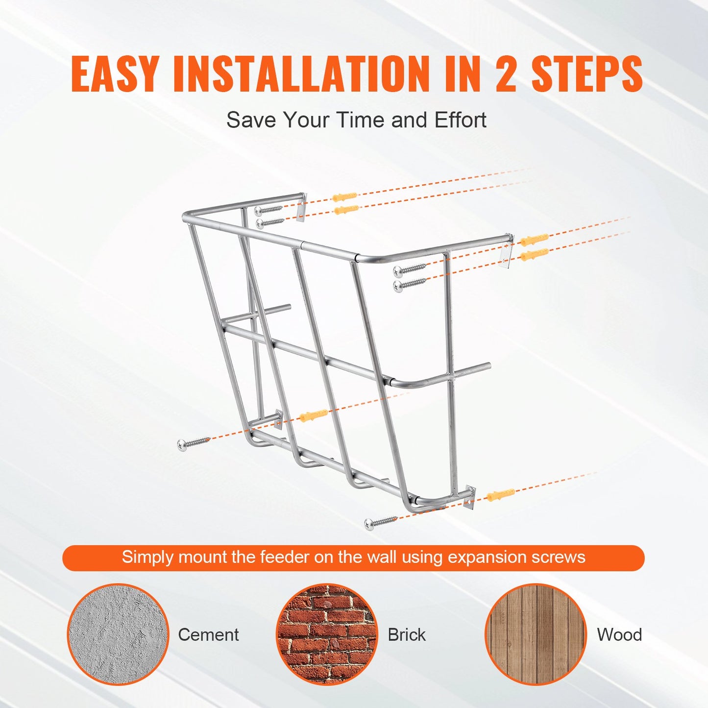 Livestock Hay Feeder 18.5 Gallons Wall Mounted Goat Hay Rack for Horses - Image 6