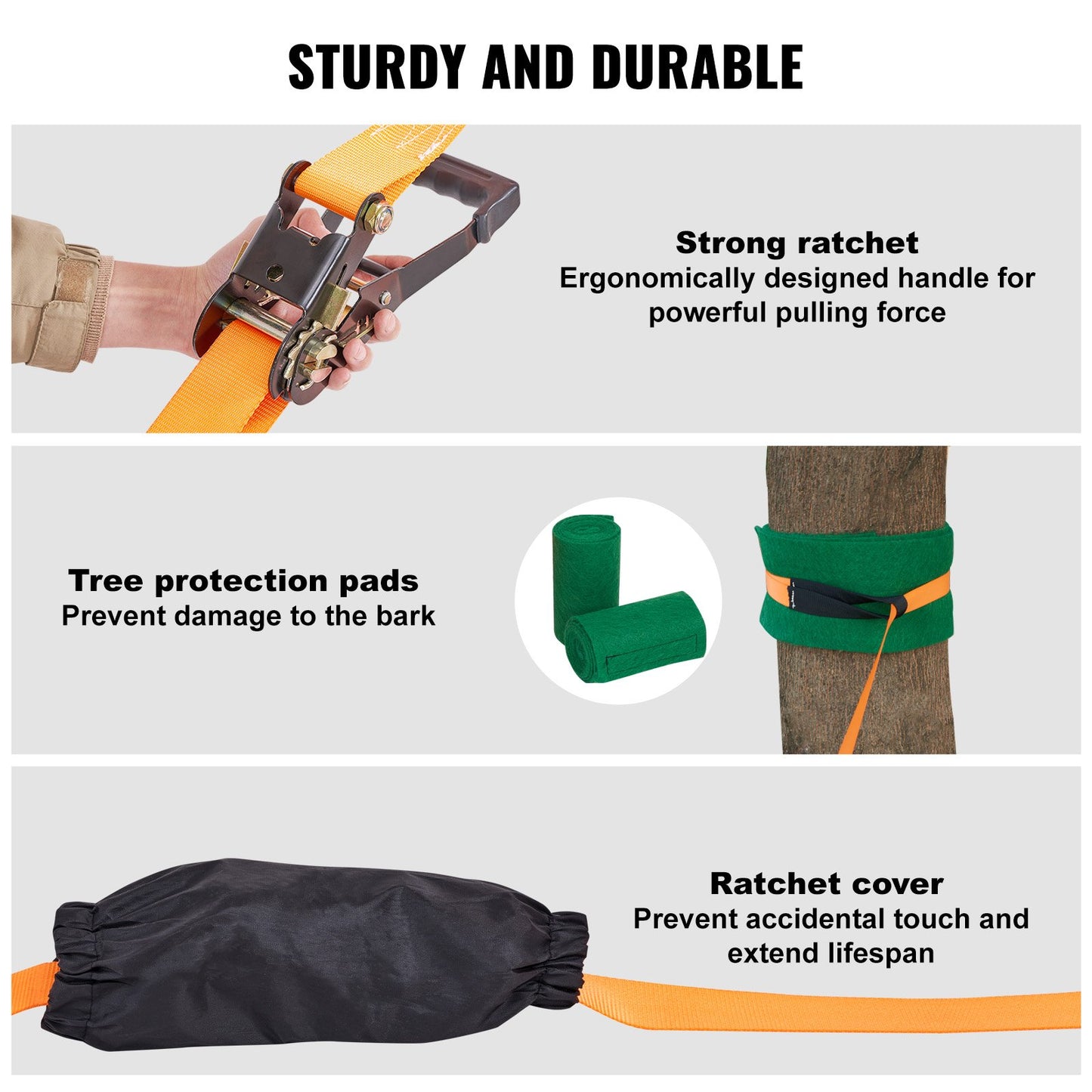 Slackline Kit with Training Line, 18.3m Backyard Slack Line Equipment, Easy Setup Tight Rope for Kids Adults, Complete Slackline Set with Tree Protectors, Arm Trainer, Carry Bag, and Instruction - Image 5