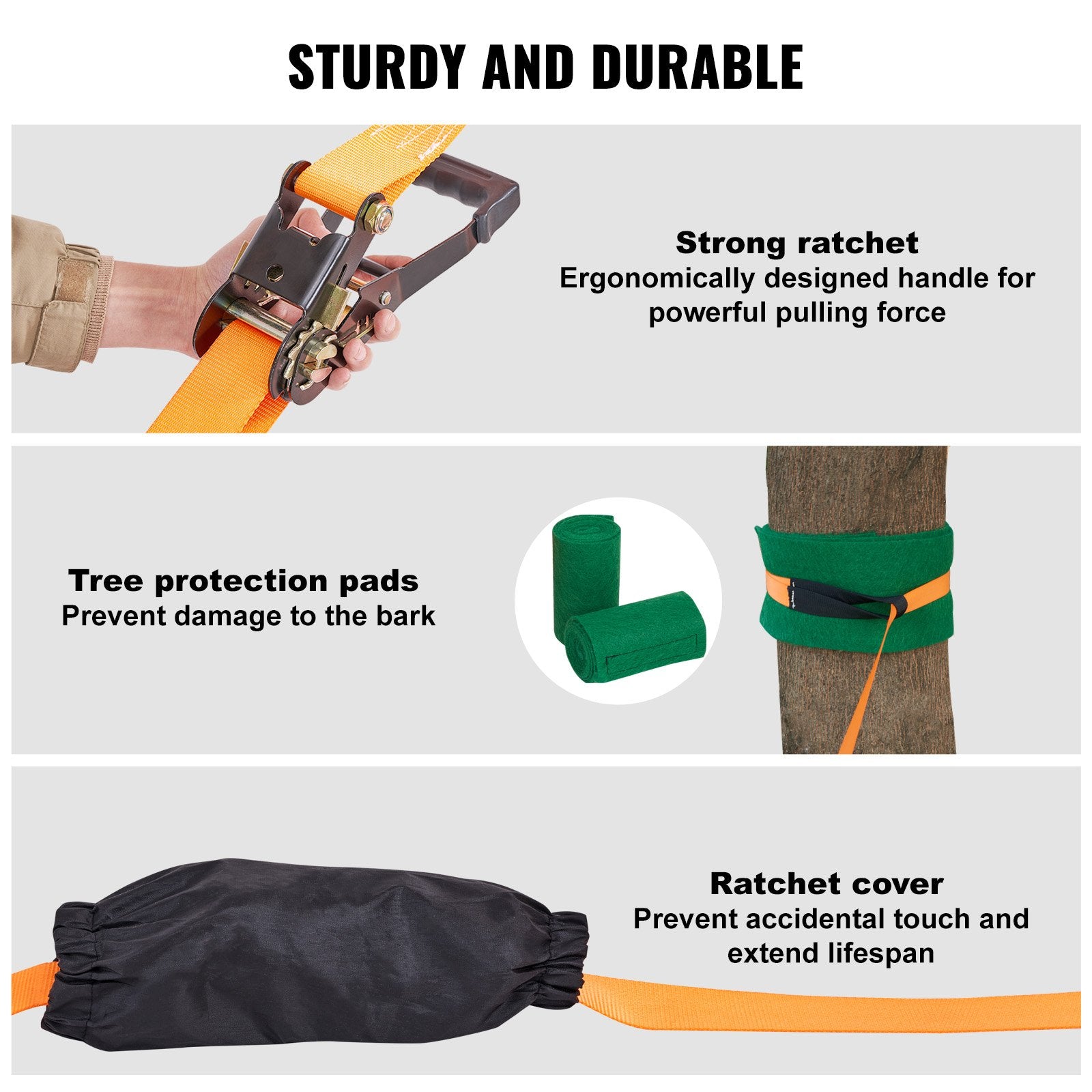 Slackline Kit with Training Line, 18.3m Backyard Slack Line Equipment, Easy Setup Tight Rope for Kids Adults, Complete Slackline Set with Tree Protectors, Arm Trainer, Carry Bag, and Instruction - Image 5