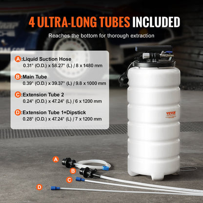 Fluid Extractor, 15 Liters Capacity, Pneumatic/Manual Oil Changer Vacuum Fluid Extractor with Dipstick and Liquid Suction Hose, Oil Extractor Change Pump for Automotive Fluids Vacuum Evacuation - Image 4