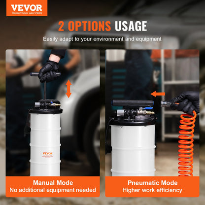 Fluid Extractor, 6.5 Liters Capacity, Pneumatic/Manual Oil Changer Vacuum Fluid Extractor with Dipstick and Liquid Suction Hose, Oil Extractor Change Pump for Automotive Fluids Vacuum Evacuation - Image 2