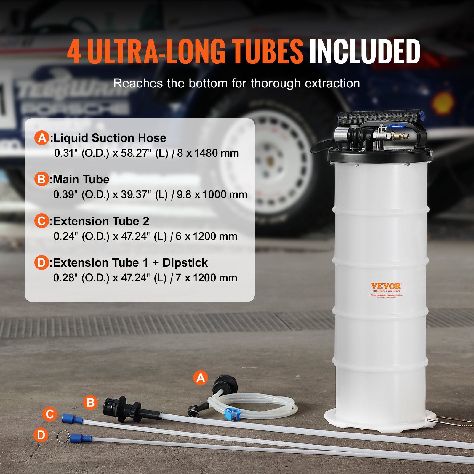 Fluid Extractor, 6.5 Liters Capacity, Pneumatic/Manual Oil Changer Vacuum Fluid Extractor with Dipstick and Liquid Suction Hose, Oil Extractor Change Pump for Automotive Fluids Vacuum Evacuation - Image 4