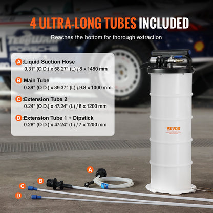 Fluid Extractor, 6.5 Liters Capacity, Pneumatic/Manual Oil Changer Vacuum Fluid Extractor with Dipstick and Liquid Suction Hose, Oil Extractor Change Pump for Automotive Fluids Vacuum Evacuation - Image 4