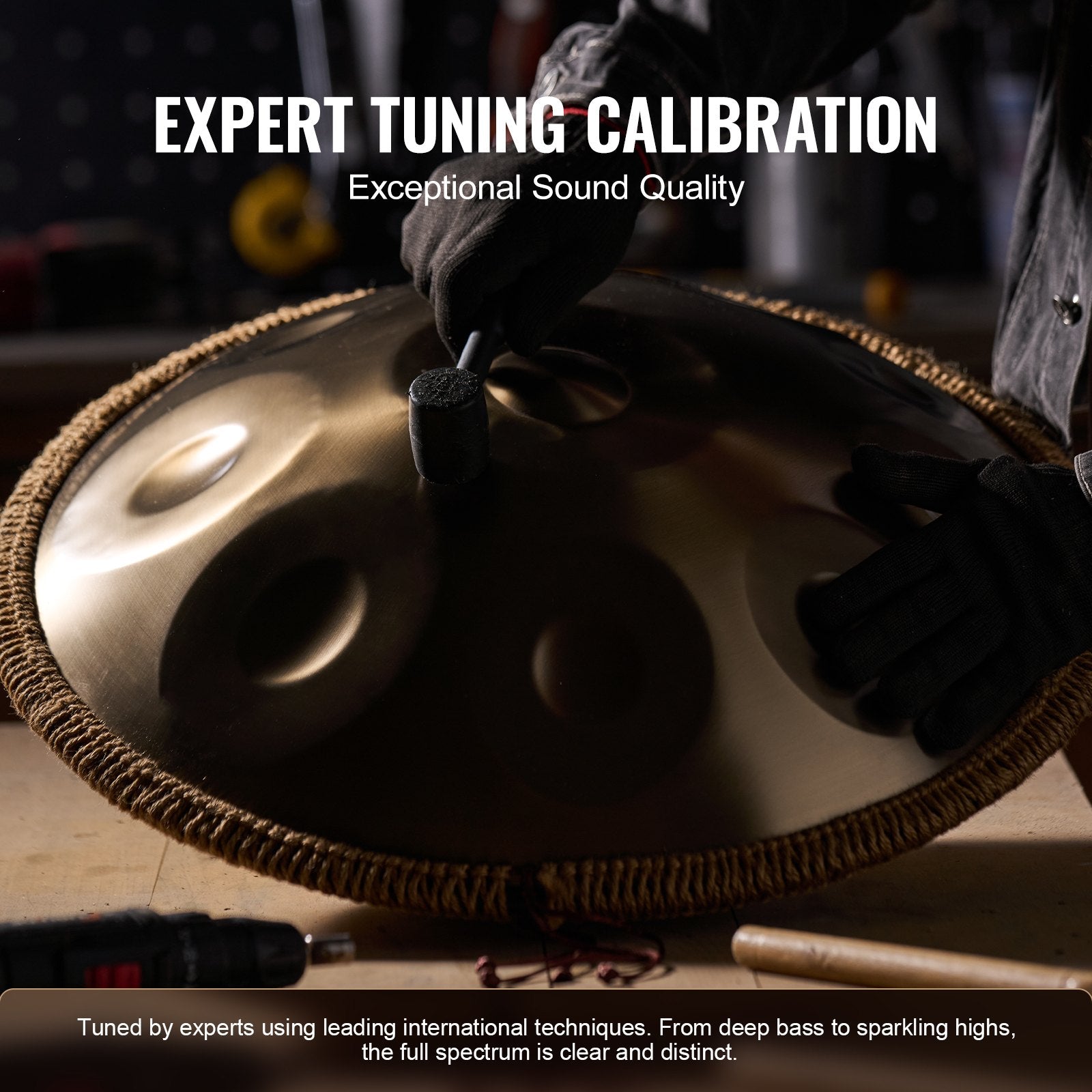 Handpan Drum 22 in 10 Notes D Minor Hand Drum Instrument with Mallet - Image 5