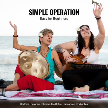 Handpan Drum 22 in 10 Notes D Minor Hand Drum Instrument with Mallet - Image 6