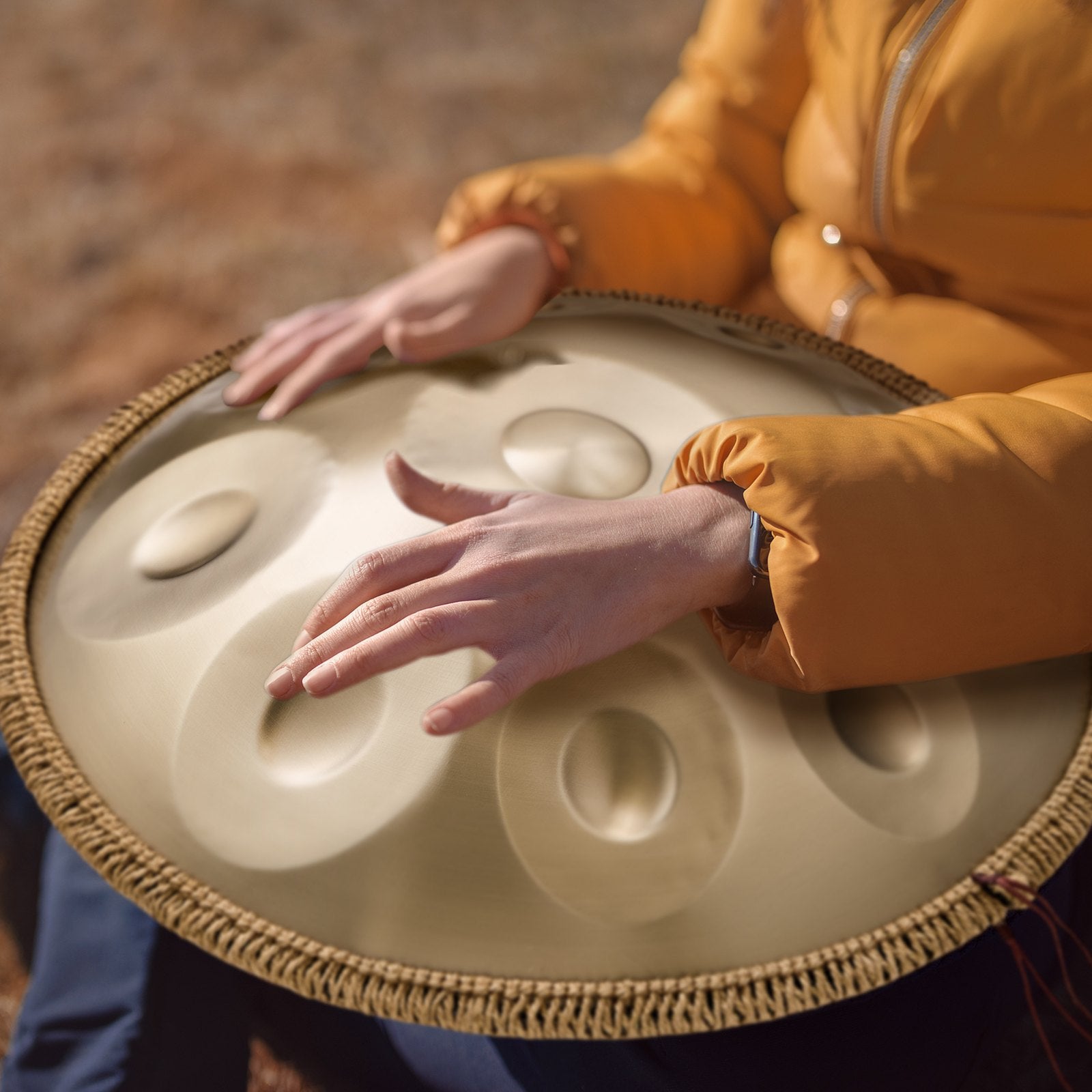 Handpan Drum 22 in 10 Notes D Minor Hand Drum Instrument with Mallet - Image 8