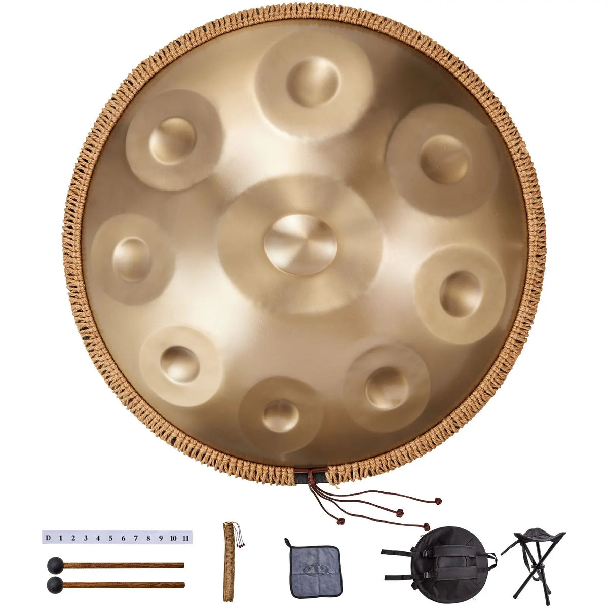Handpan Drum 22 in 9 Notes D Minor Steel Hand Drum with Mallets for Adult - Image 9