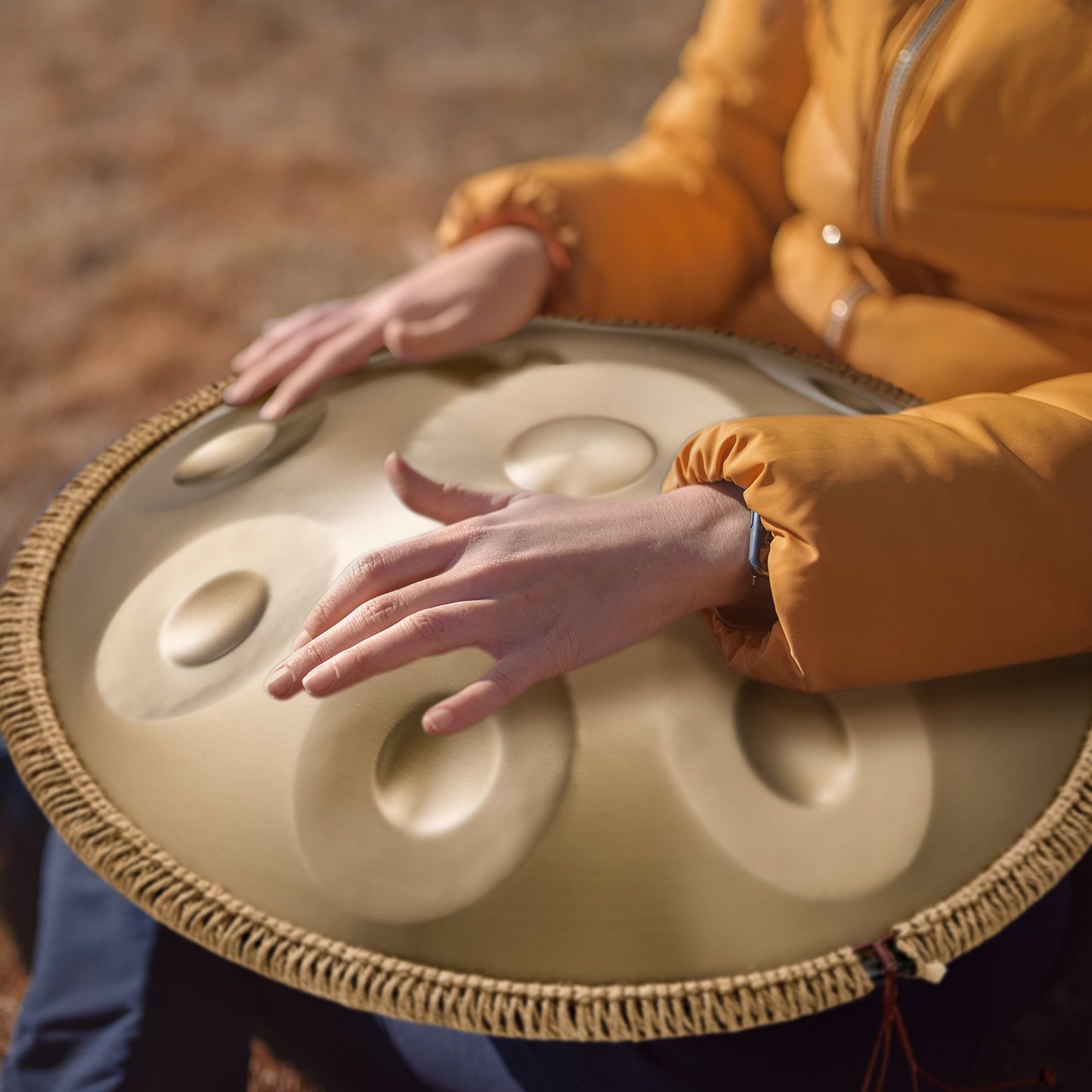 Handpan Drum 22 in 9 Notes D Minor Steel Hand Drum with Mallets for Adult - Image 8