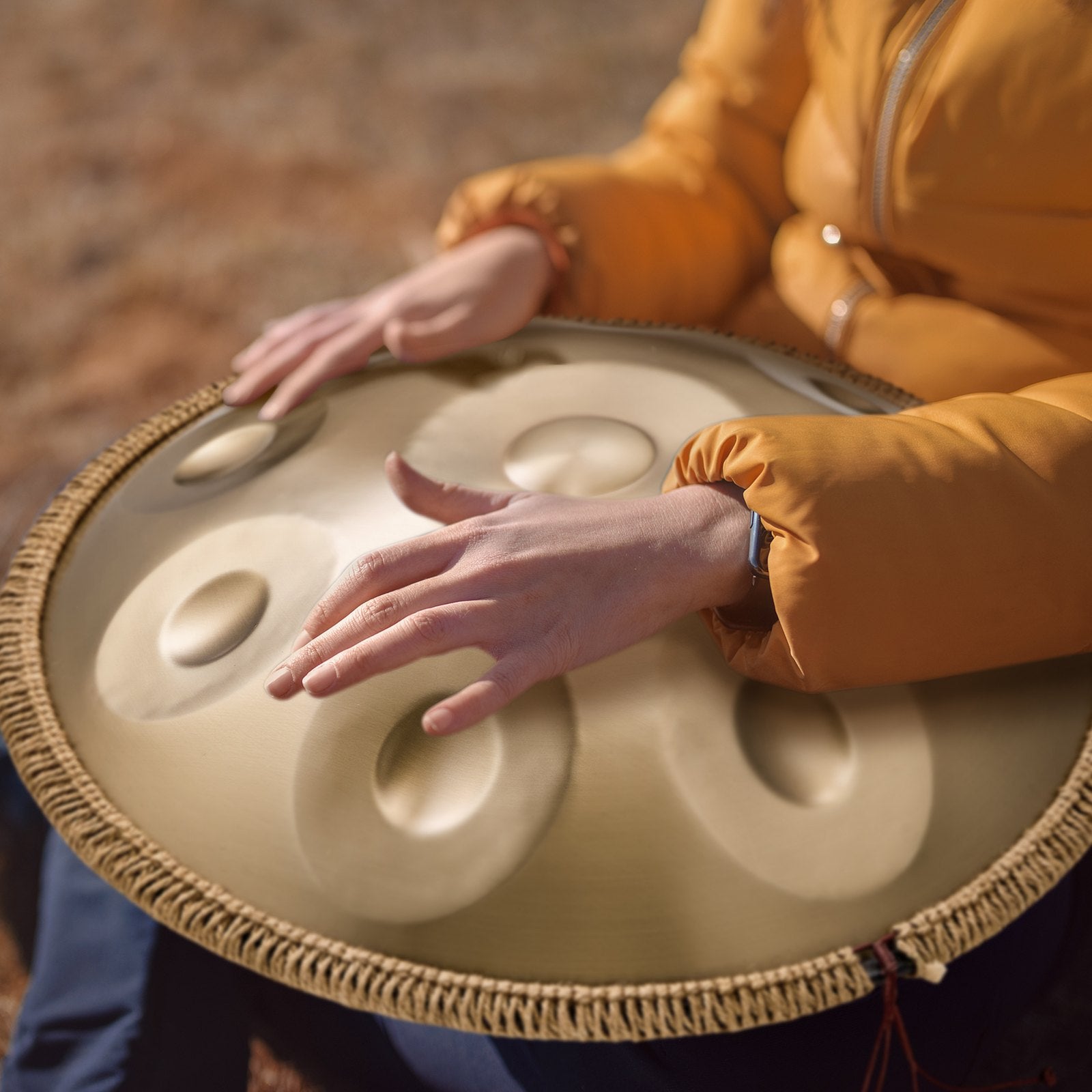 Handpan Drum 22 in 9 Notes D Minor Steel Hand Drum with Mallets for Adult - Image 8