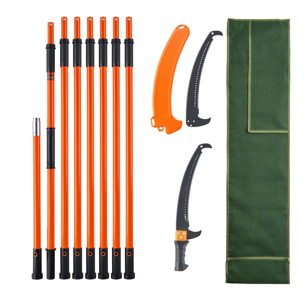 Manual Pole Saw, 2.24 m-8.24 m Extendable Tree Pruner, Sharp Steel Blade High Branches Trimming, Manual Branch Trimmer with Lightweight 8 Fiberglass Handles, for Pruning Palms and Shrubs - Image 9
