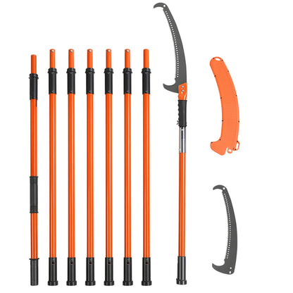Manual Pole Saw, 2.24 m-8.24 m Extendable Tree Pruner, Sharp Steel Blade High Branches Trimming, Manual Branch Trimmer with Lightweight 8 Fiberglass Handles, for Pruning Palms and Shrubs - Image 9