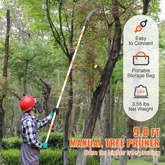 Manual Pole Saw Extendable Tree Pruner 1.4 m-3 m Aluminum Alloy Pole - Image 2