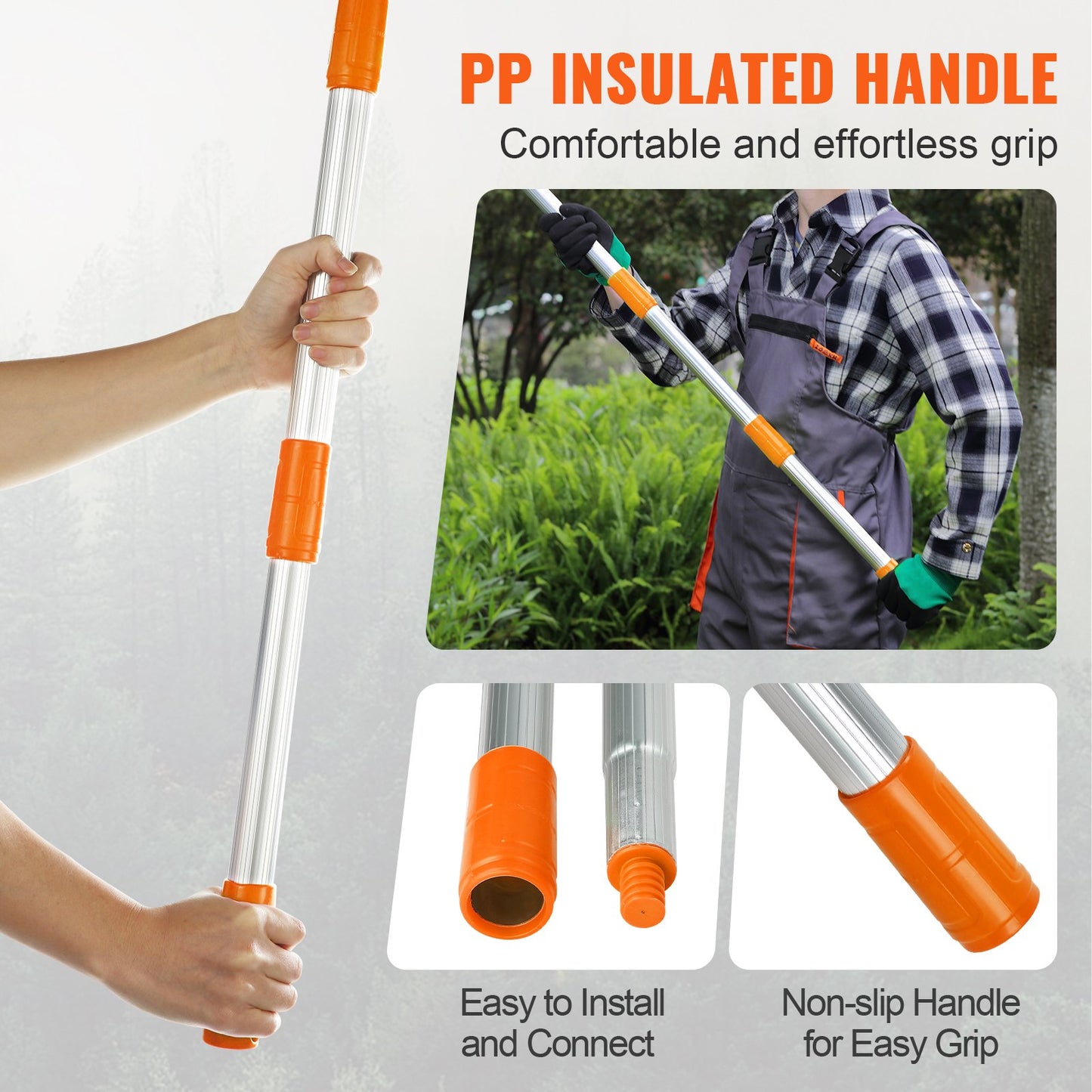 Manual Pole Saw Extendable Tree Pruner 1.4 m-3 m Aluminum Alloy Pole - Image 5