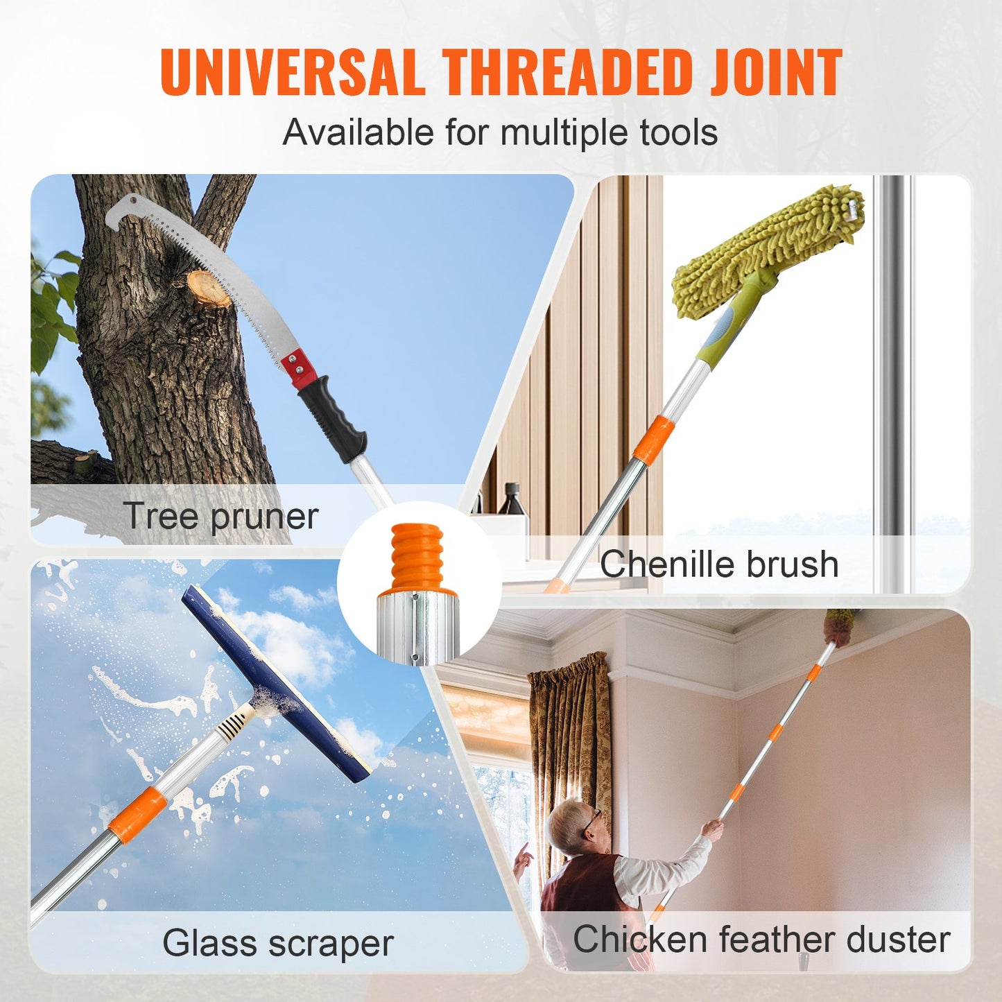 Manual Pole Saw Extendable Tree Pruner 1.4 m-3 m Aluminum Alloy Pole - Image 6