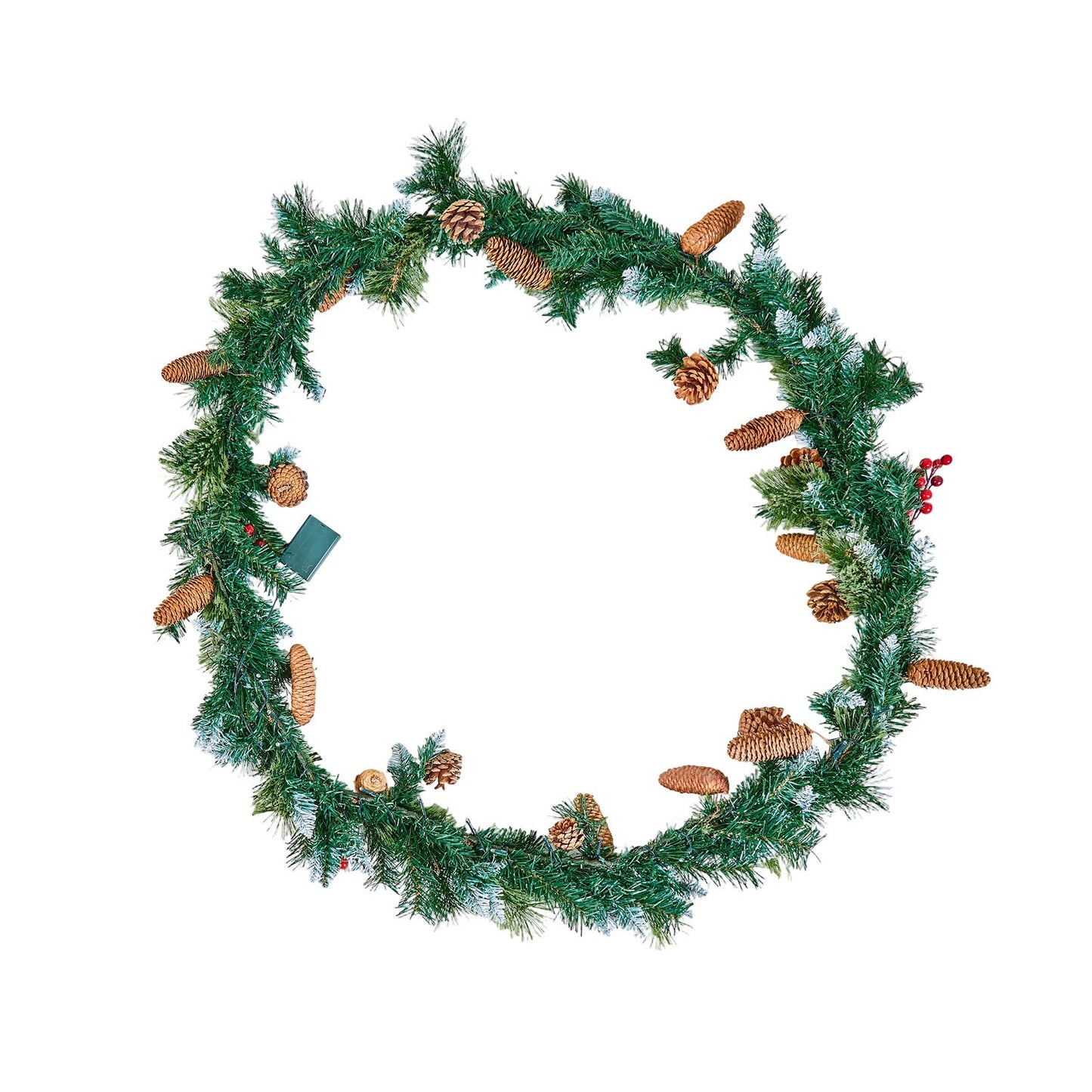Christmas Garland, 2750mm Artificial Christmas Garland with Light String, Faux Greenery Decoration with Berry Clusters, Pine Needles, Pine Cones, Realistic Xmas Collection for Mantel Fireplace - Image 9