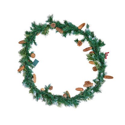 Christmas Garland, 2750mm Artificial Christmas Garland with Light String, Faux Greenery Decoration with Berry Clusters, Pine Needles, Pine Cones, Realistic Xmas Collection for Mantel Fireplace - Image 9